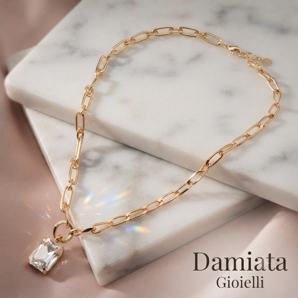 Collana donna Ottaviani in lega metallica dorata e cristallo 500947C