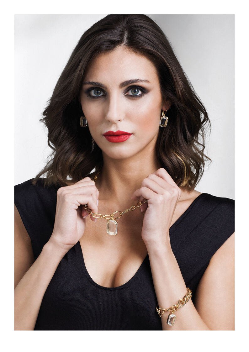 Orecchini donna Ottaviani in lega metallica dorata e cristallo 500947O