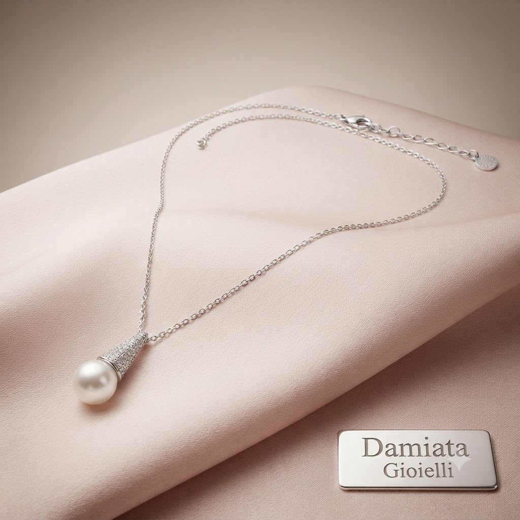 Collana donna Ottaviani in lega metallica, cubic zirconia e perla 500963C