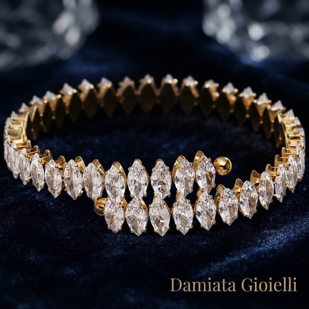 Bracciale rigido a molla Ottaviani donna in lega metallica e cubic zirconia ref. 501040B