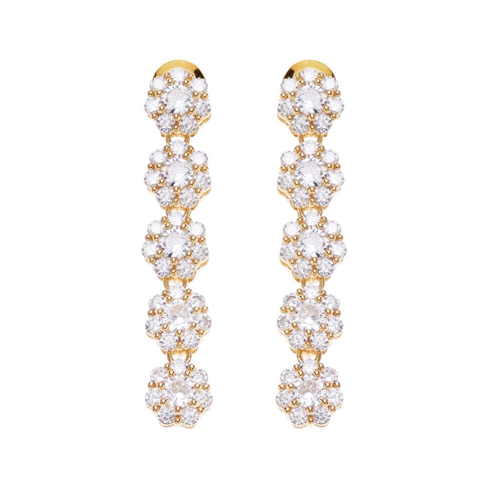 Orecchini donna Ottaviani in lega metallica dorata e cubic zirconia 501089O