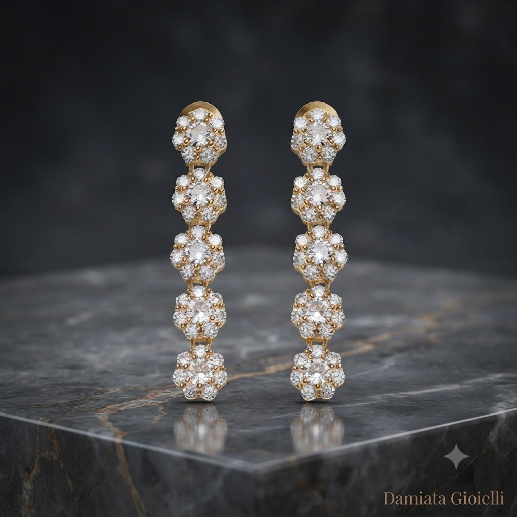 Orecchini donna Ottaviani in lega metallica dorata e cubic zirconia 501089O