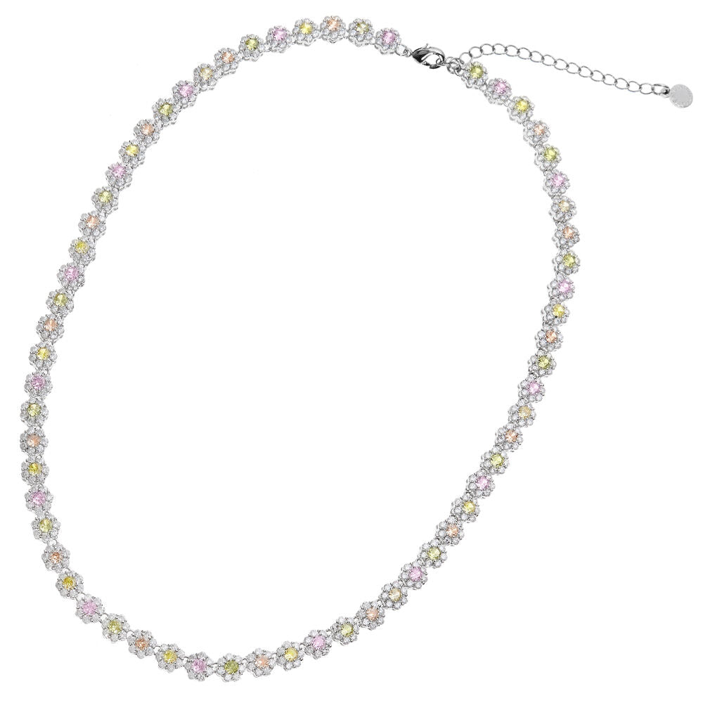 Collana donna Ottaviani in lega metallica e cubic zirconia multicolore 501116C