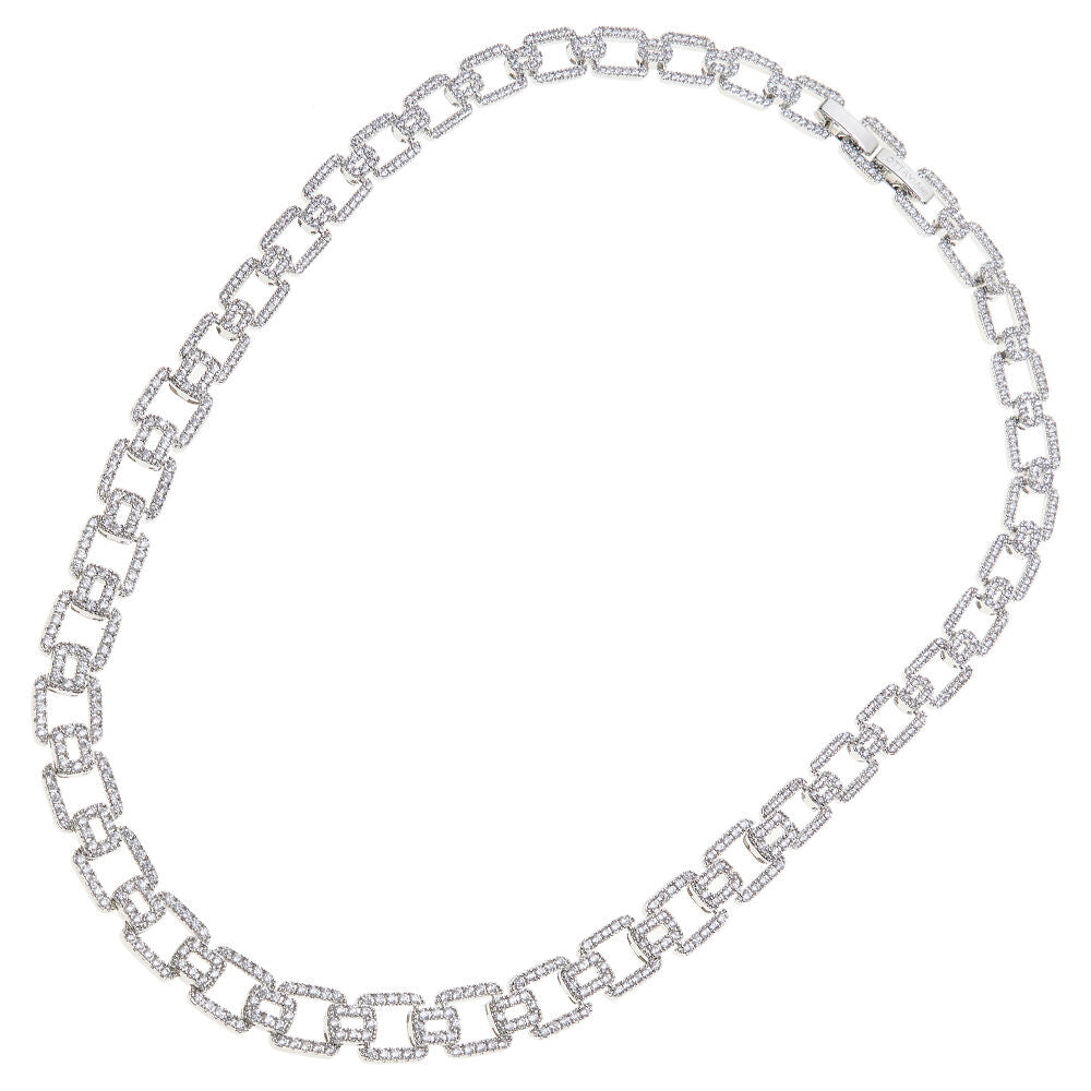 Collana donna Ottaviani in lega metallica e cubic zirconia bianchi 501123C