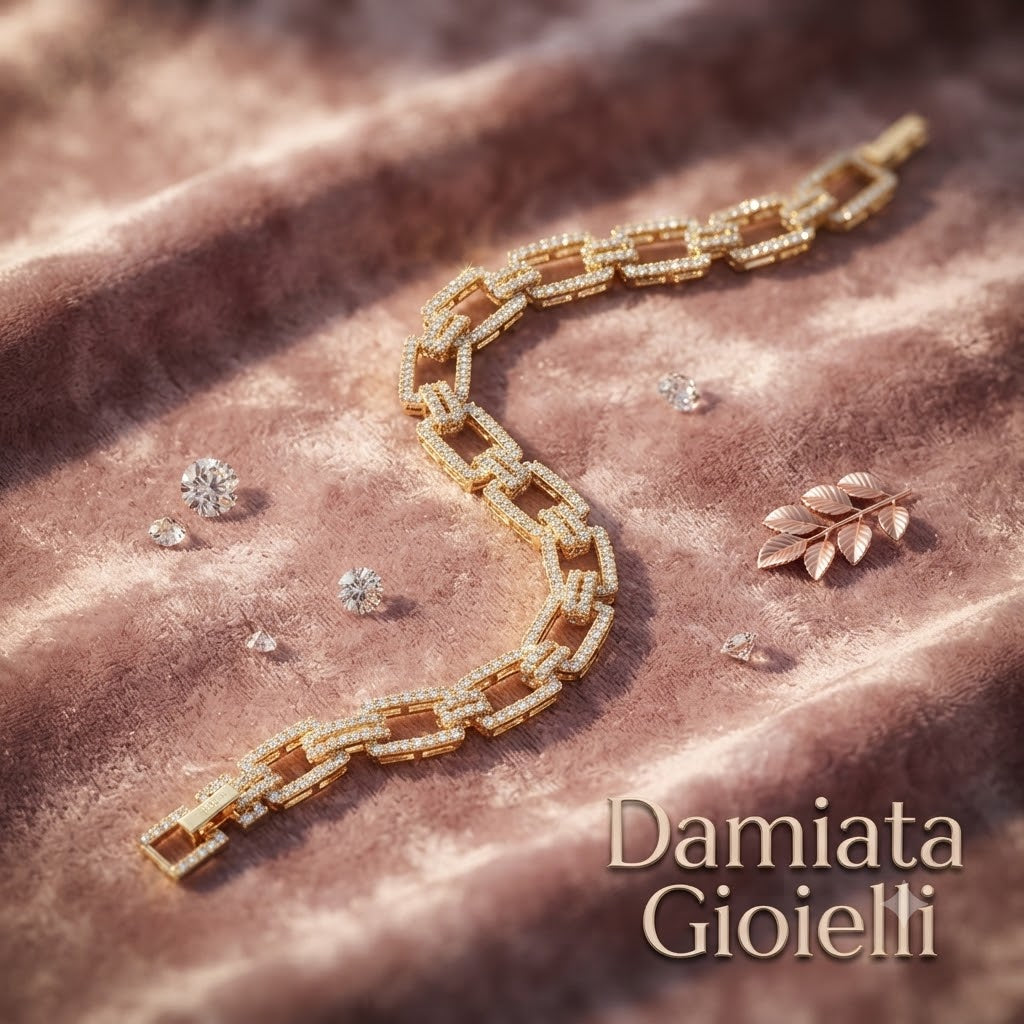 Bracciale donna Ottaviani in lega metallica dorata e cubic zirconia bianchi 501124B