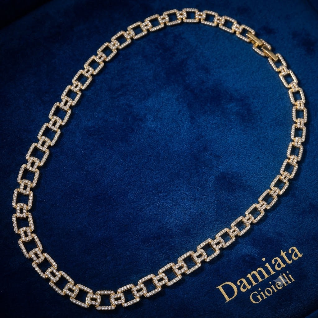 Collana donna Ottaviani in lega metallica dorata e cubic zirconia bianchi 501124C