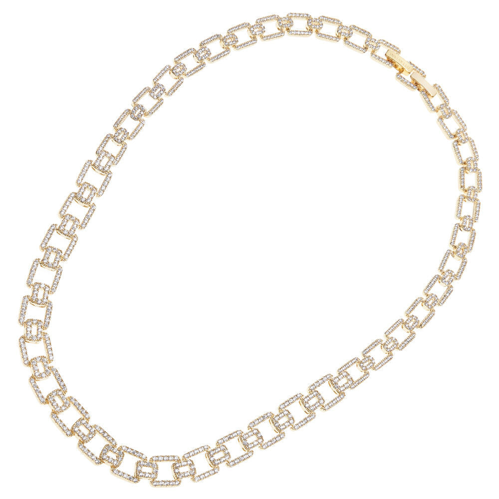 Collana donna Ottaviani in lega metallica dorata e cubic zirconia bianchi 501124C