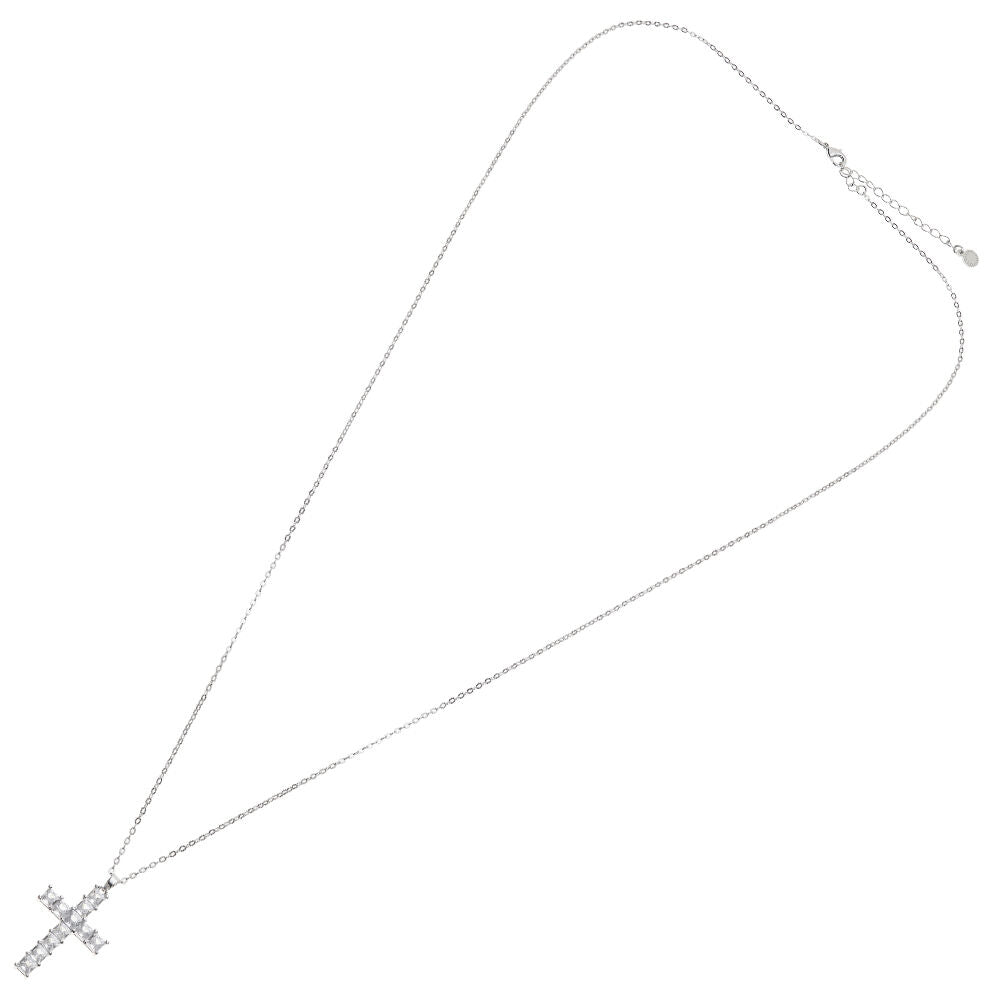 Collana con croce donna Ottaviani in lega metallica e cubic zirconia 501156C