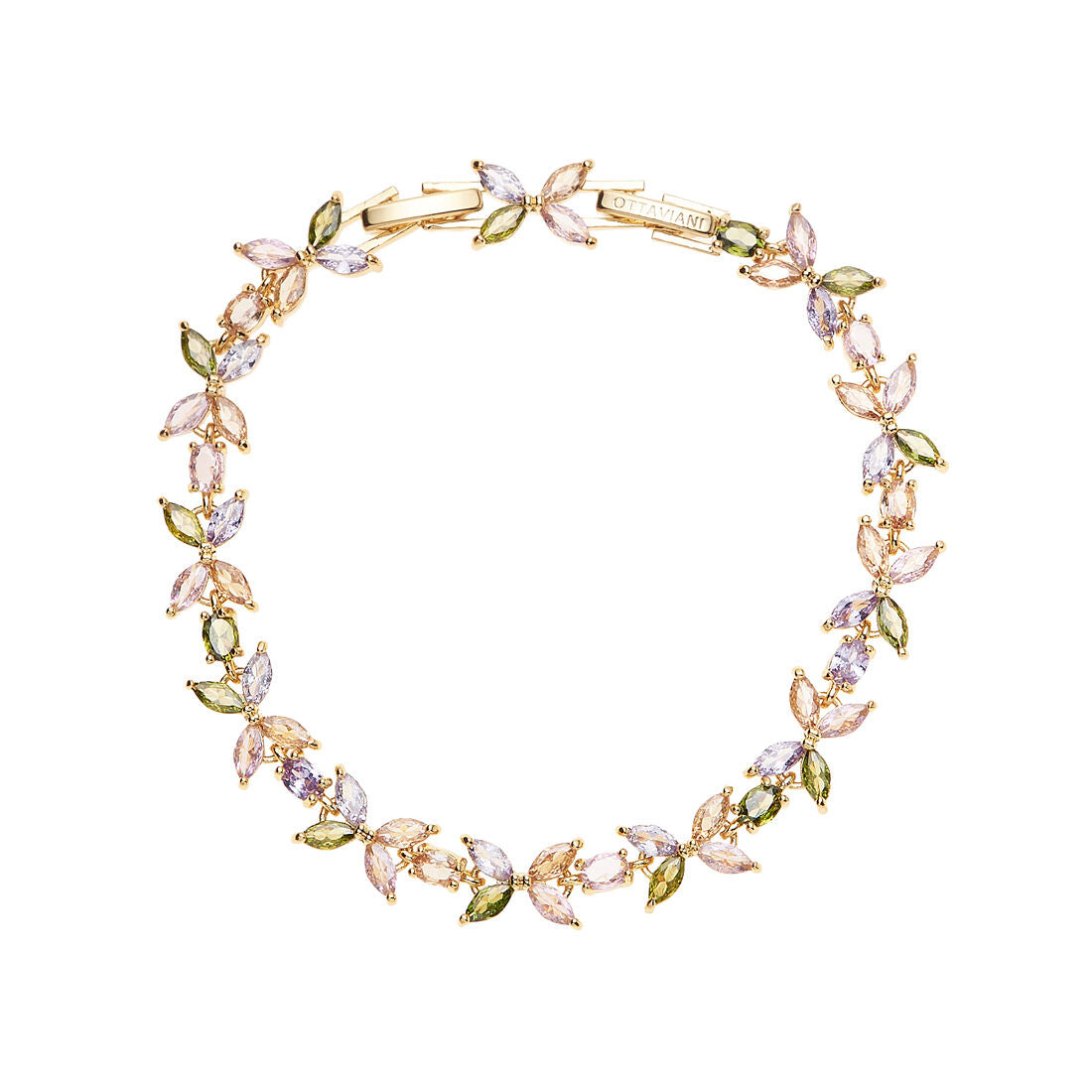 Bracciale donna Ottaviani in lega metallica dorata e cubic zirconia bianchi 501225B