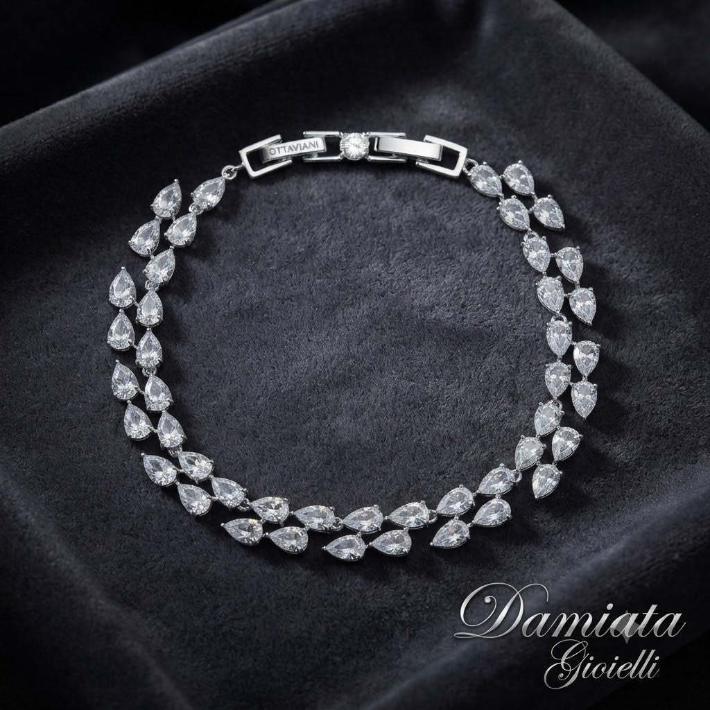 Bracciale donna Ottaviani in lega metallica e cubic zirconia bianchi 501228B