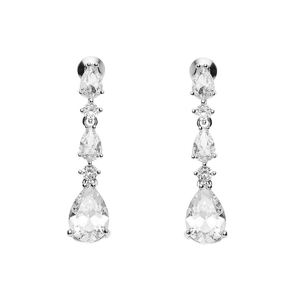 Orecchini donna Ottaviani in lega metallica e cubic zirconia bianchi 501228O