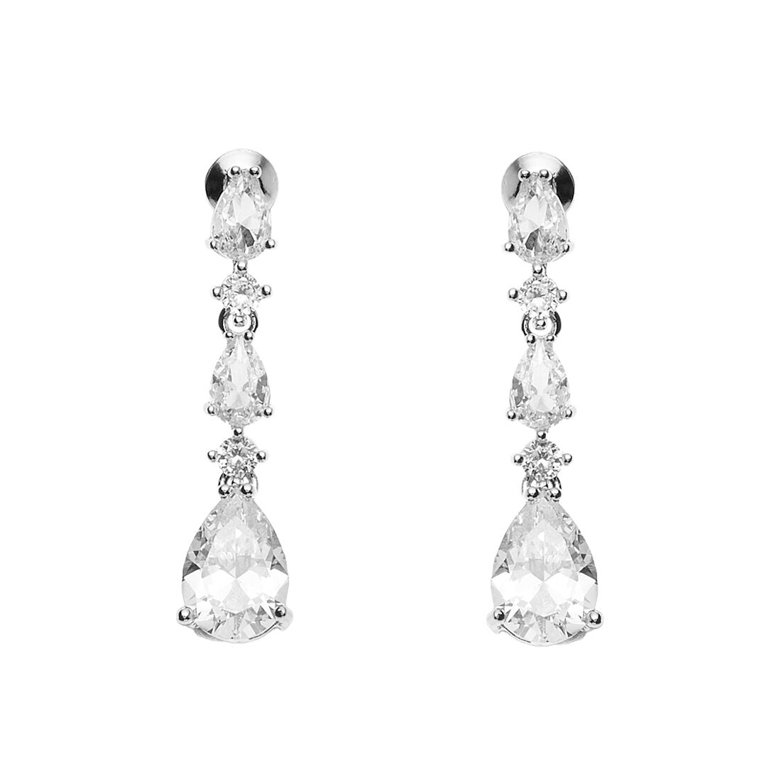 Orecchini donna Ottaviani in lega metallica e cubic zirconia bianchi 501228O