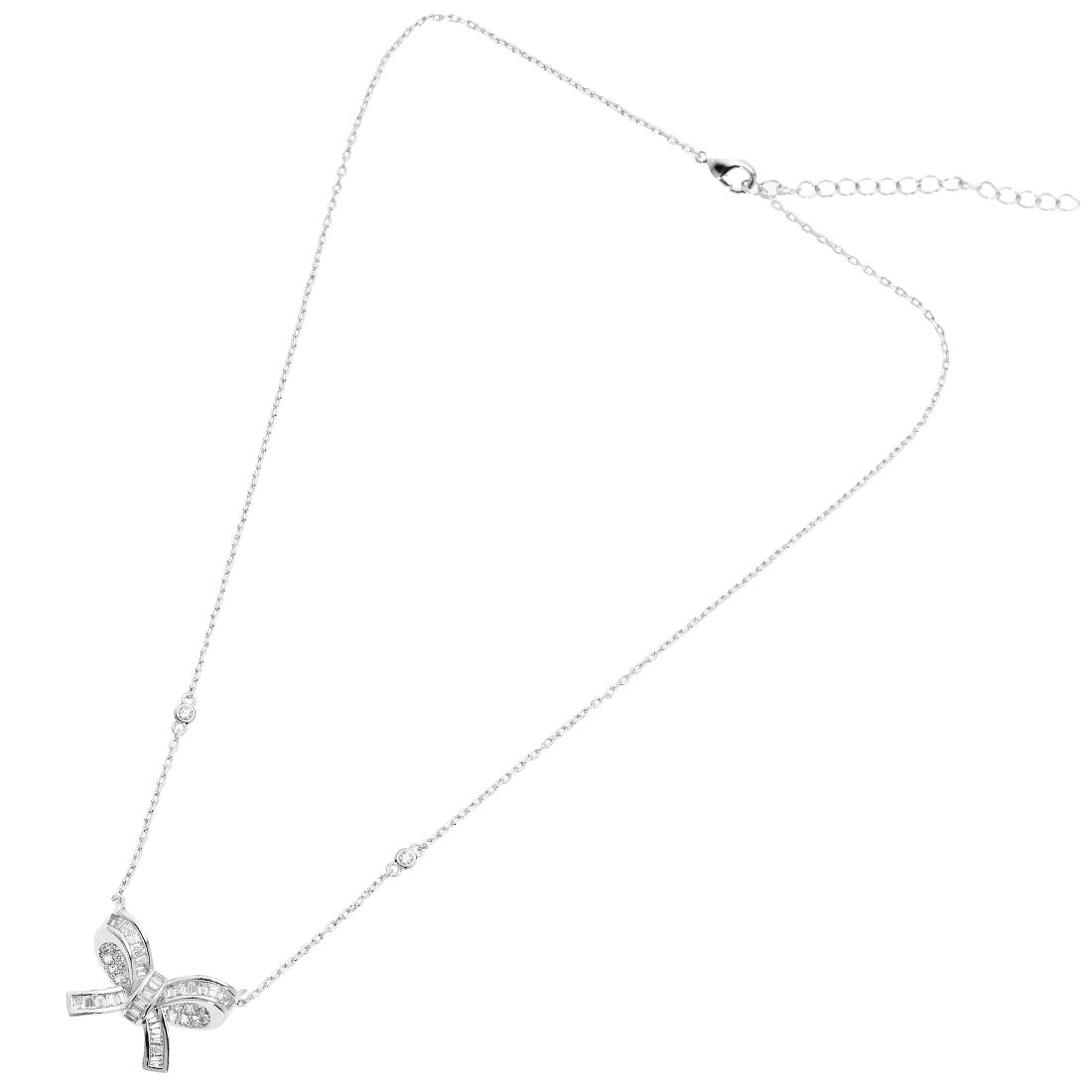 Collana con fiocco donna Ottaviani in lega metallica e cubic zirconia bianchi 501245C