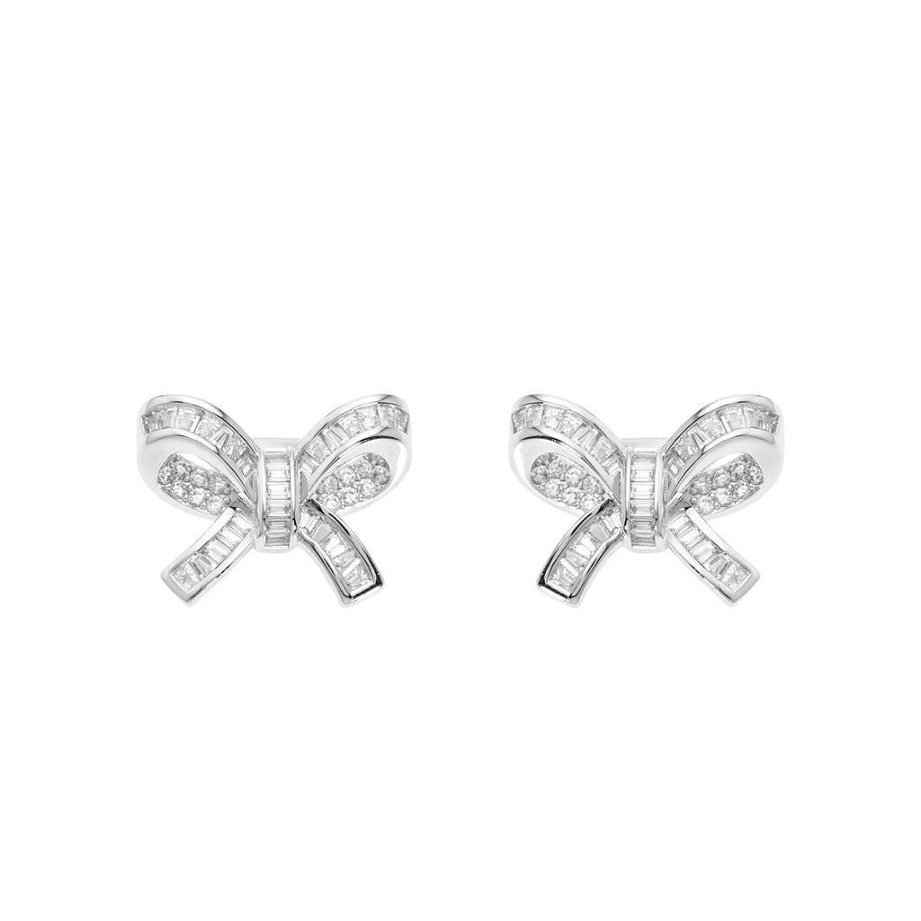Orecchini fiocco donna Ottaviani in lega metallica e cubic zirconia bianchi 501245O