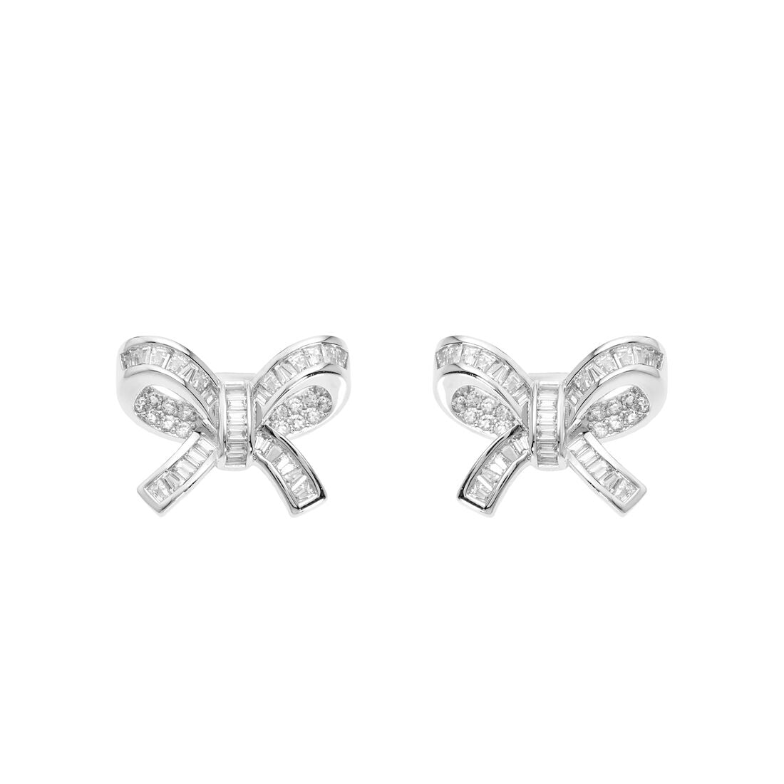 Orecchini fiocco donna Ottaviani in lega metallica e cubic zirconia bianchi 501245O