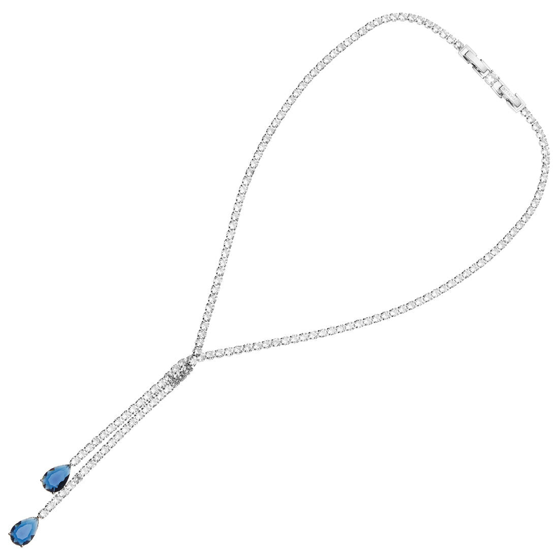Collana donna Ottaviani in lega metallica e cubic zirconia bianchi e blu 501271C