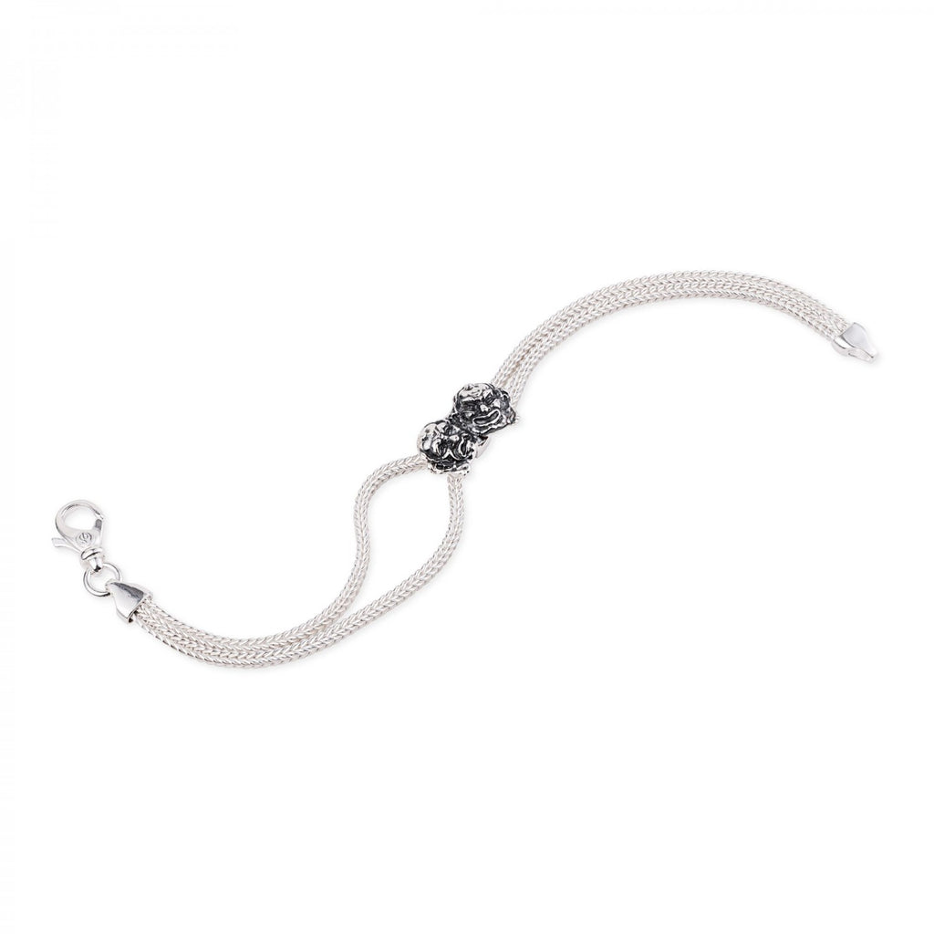 Bracciale donna doppio filo Gerardo Sacco in argento con maschere 50225