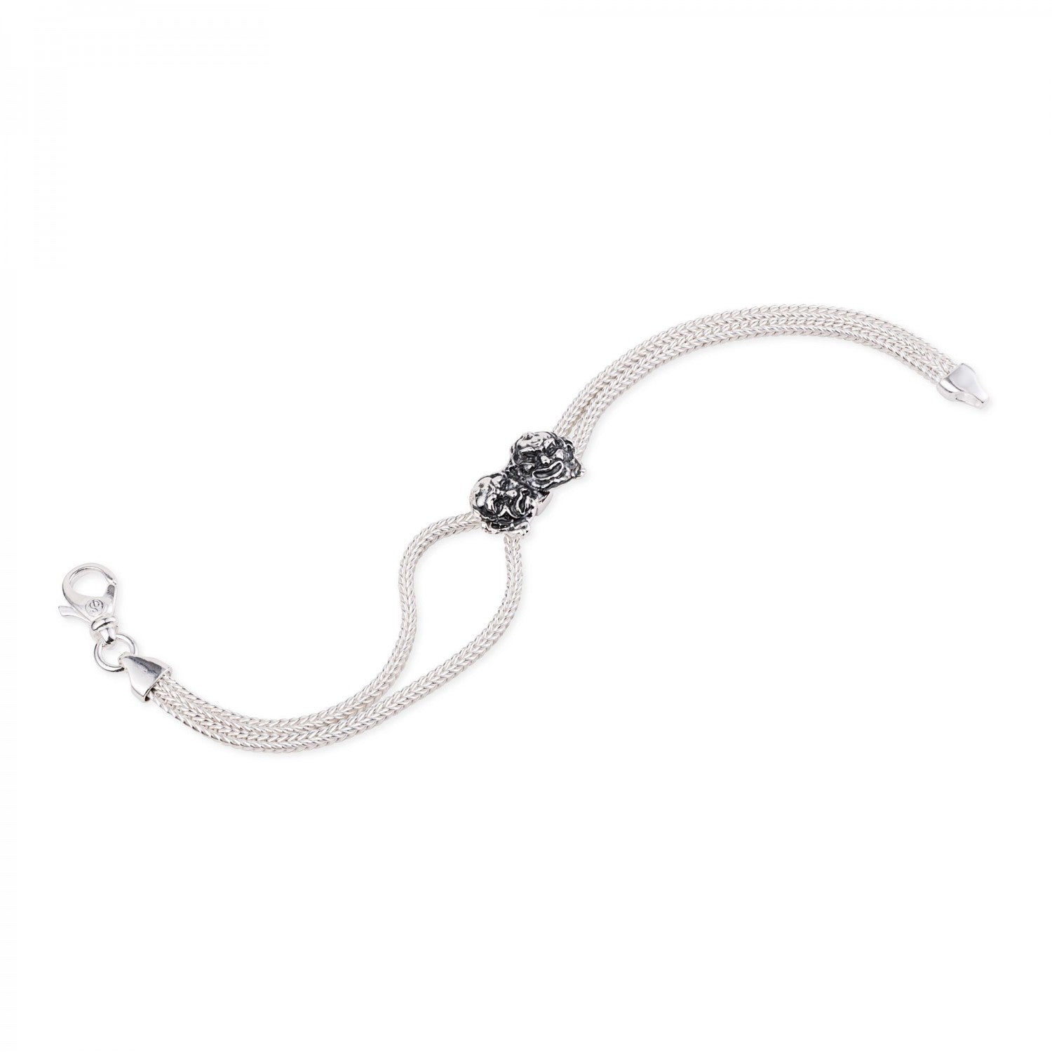 Bracciale donna doppio filo Gerardo Sacco in argento con maschere 50225