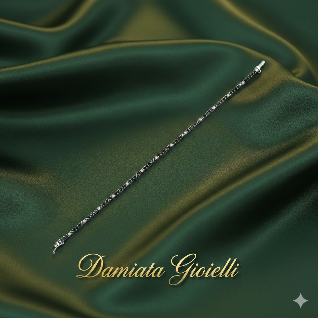 Bracciale tennis unisex Damiata Gioielli in oro bianco e zirconi 5111/5/102