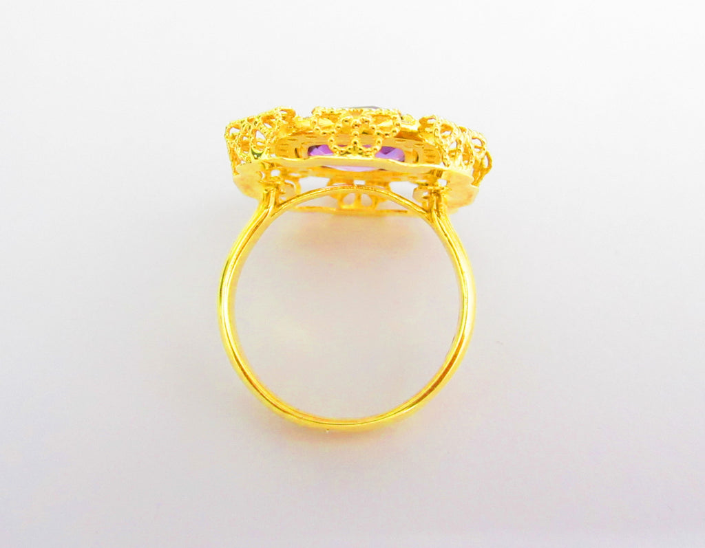 Anello fantasia donna Damiata Gioielli in oro giallo con quarzo e zirconi 5116/5/102