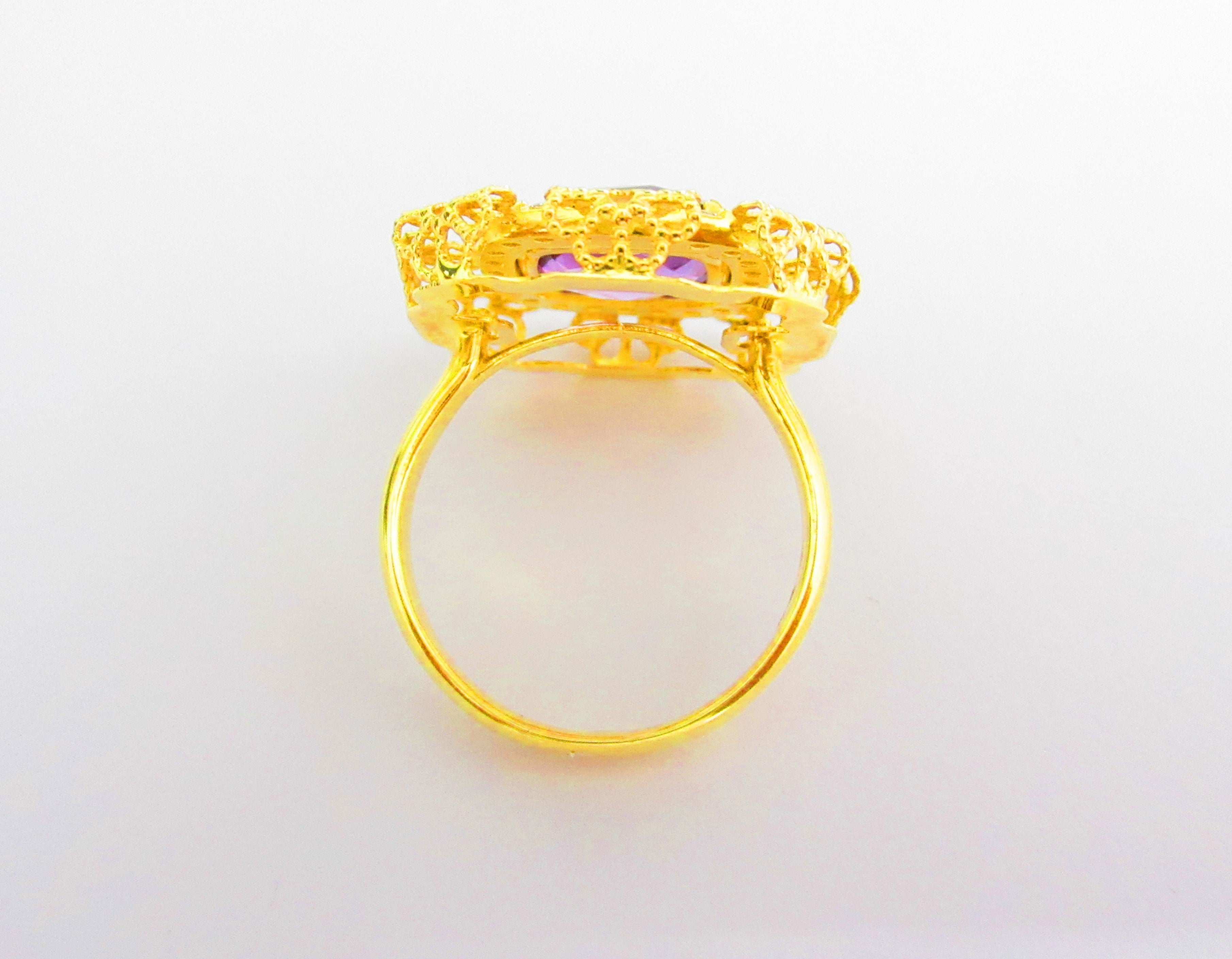 Anello fantasia donna Damiata Gioielli in oro giallo con quarzo e zirconi 5116/5/102