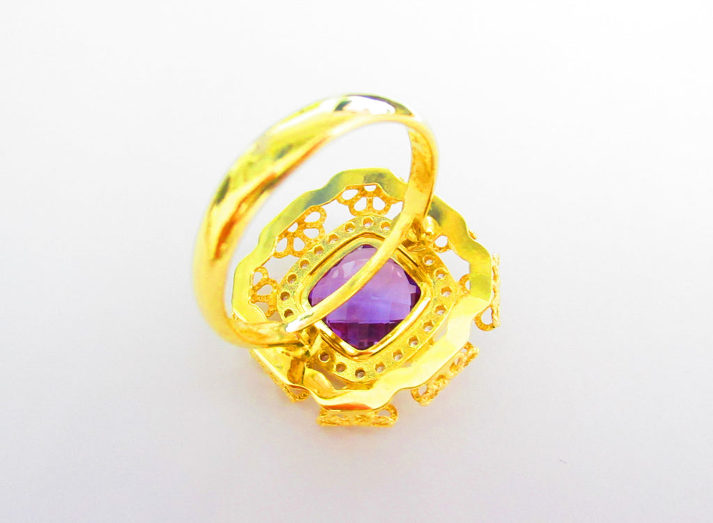 Anello fantasia donna Damiata Gioielli in oro giallo con quarzo e zirconi 5116/5/102