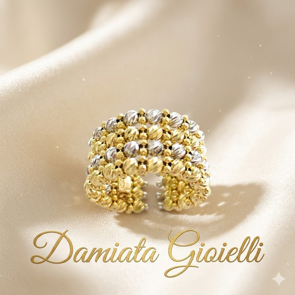 Anello a fascia donna Damiata Gioielli in oro giallo e bianco 5135/102