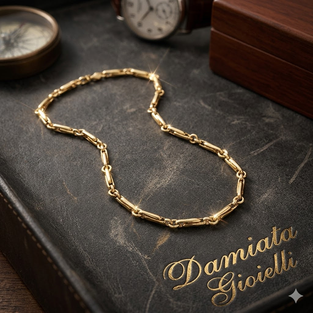Collana a catena uomo Damiata Gioielli in oro giallo e bianco 5142/102