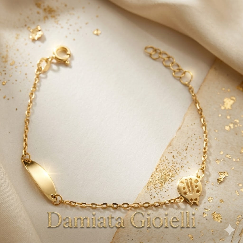 Bracciale con coccinella bambina Damiata Gioielli in oro giallo 516/6/102