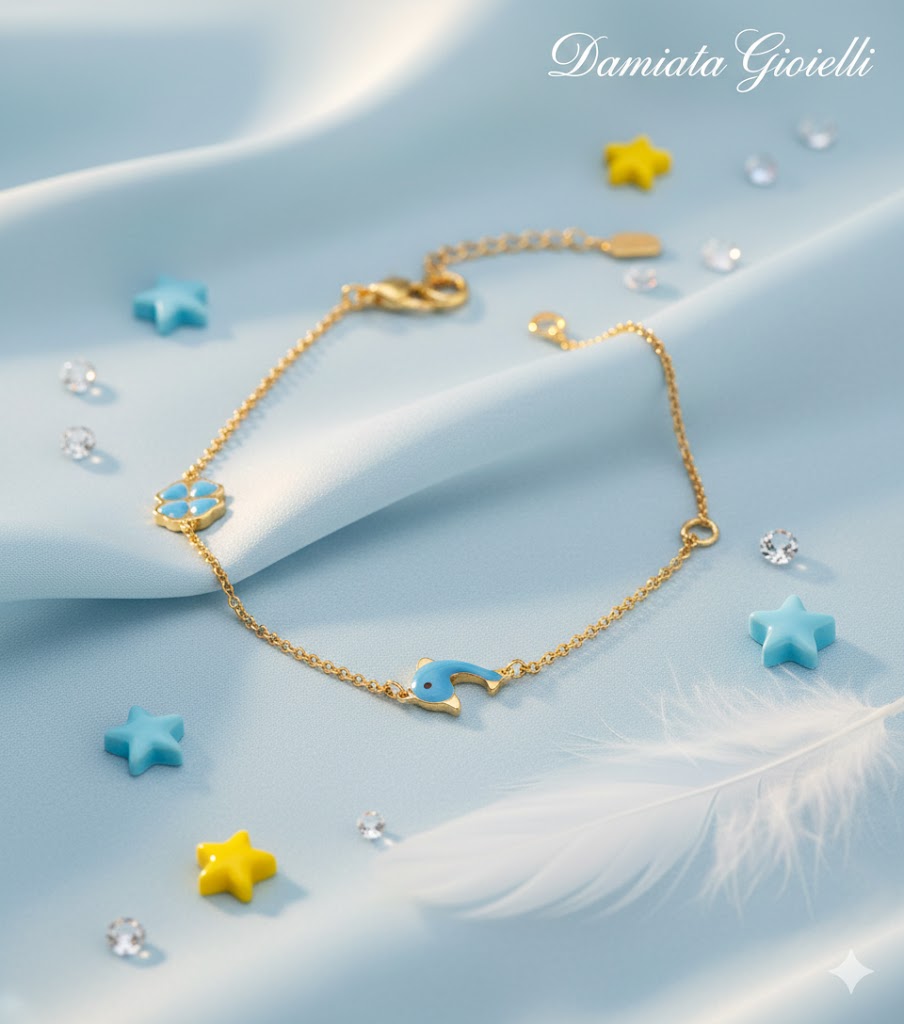 Bracciale con charm bambino Damiata Gioielli in oro giallo 517/5/102/1
