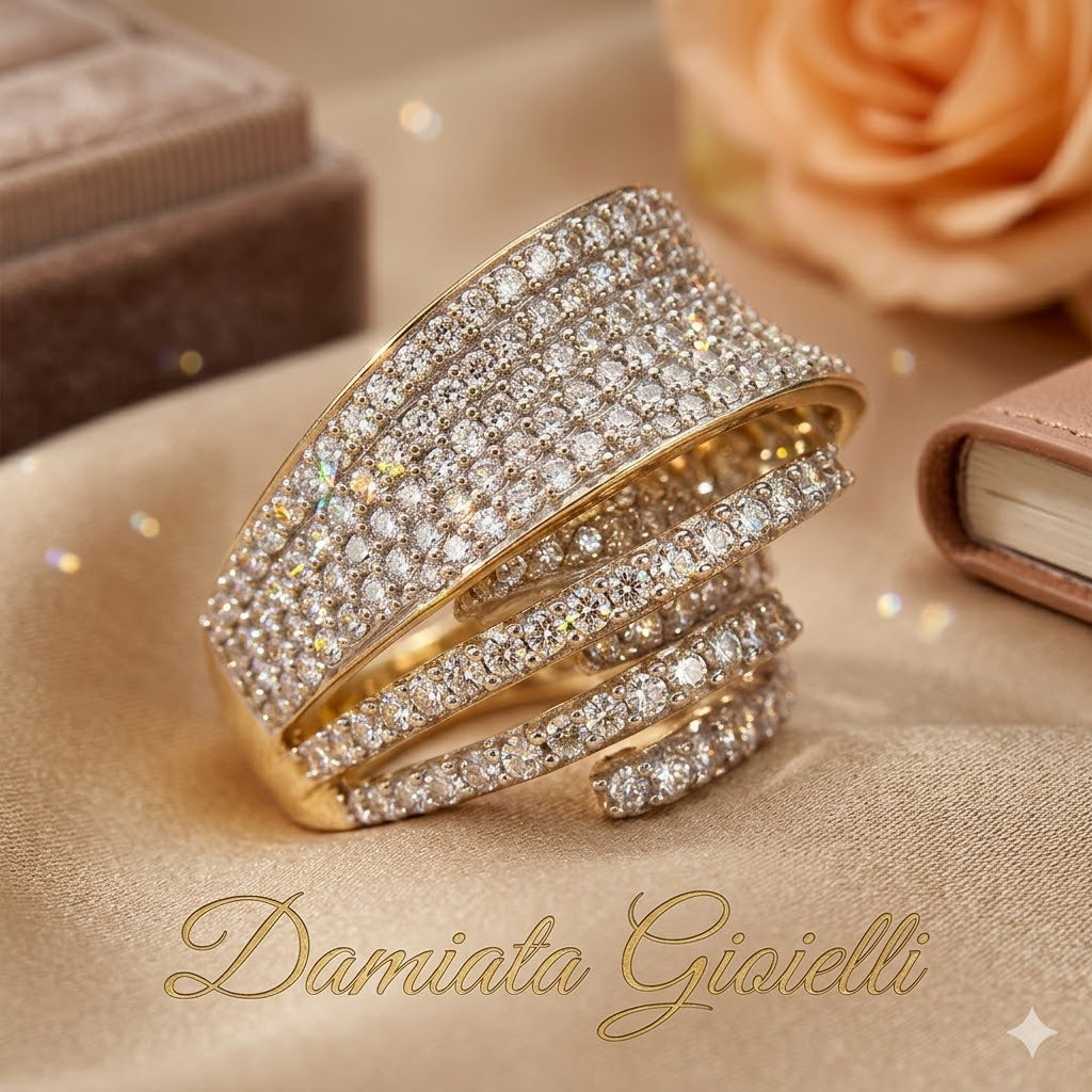 Anello fantasia donna Damiata Gioielli in oro giallo e bianco 5195/102