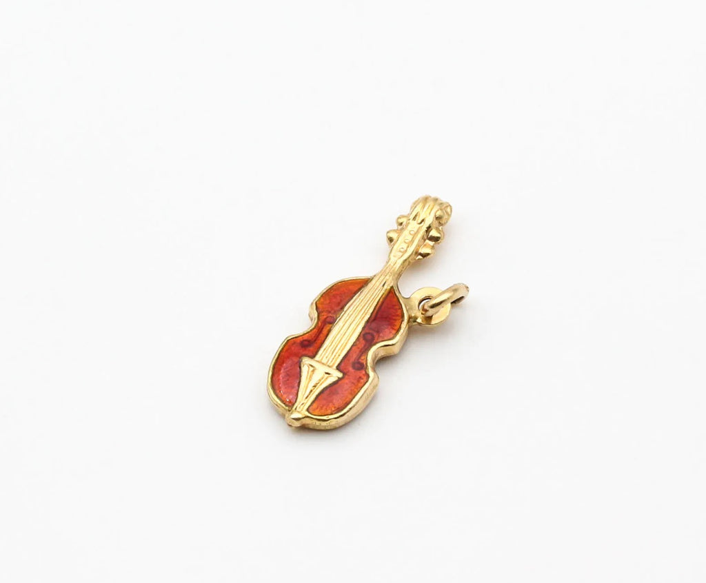 Ciondolo violino unisex Damiata Gioielli in oro giallo smaltato 524/102