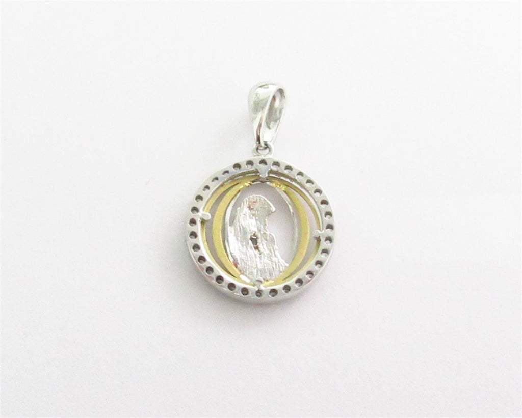 Medaglia con maternità donna Damiata Gioielli in oro bianco e giallo con zirconi 535/5/102