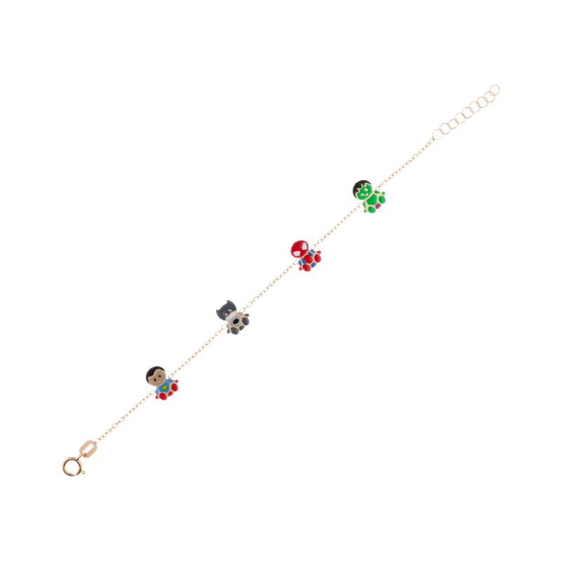 Bracciale supereroi bambino Damiata Gioielli in oro giallo smaltato 541/5/102
