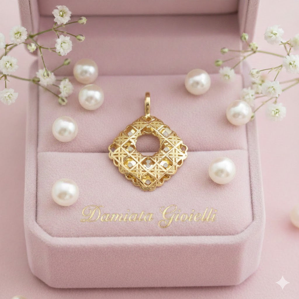 Ciondolo donna Damiata Gioielli in oro giallo e bianco 544/102/3