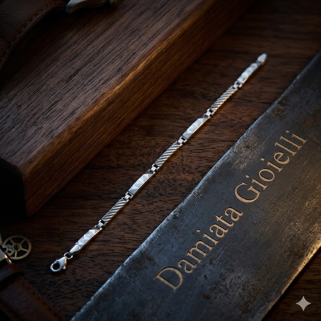 Bracciale semirigido uomo Damiata Gioielli in oro bianco 547/102/4