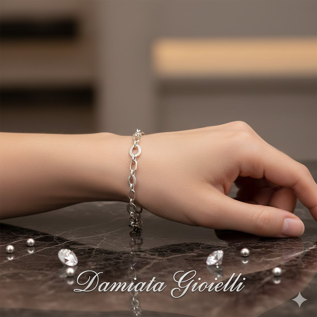 Bracciale a catena donna Damiata Gioielli in oro bianco 548/5/102