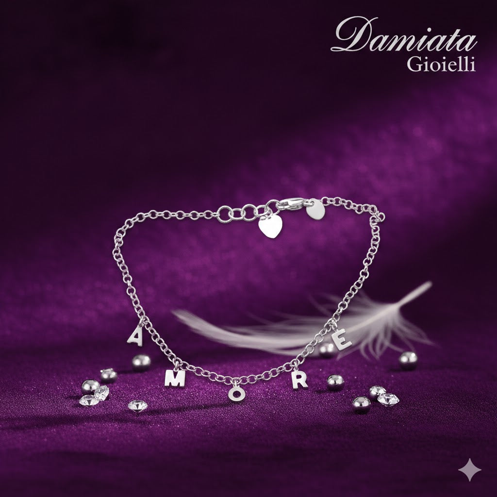 Bracciale a catena "AMORE" donna Damiata Gioielli in oro bianco 549/102