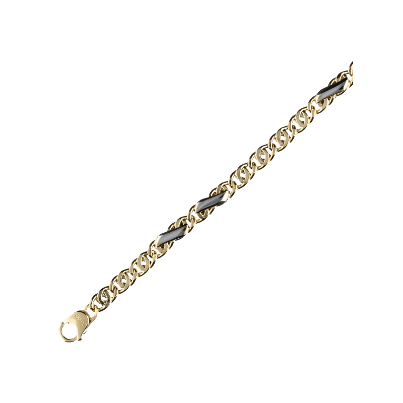 Bracciale a catena uomo Damiata Gioielli in oro bianco e giallo 549/102/3