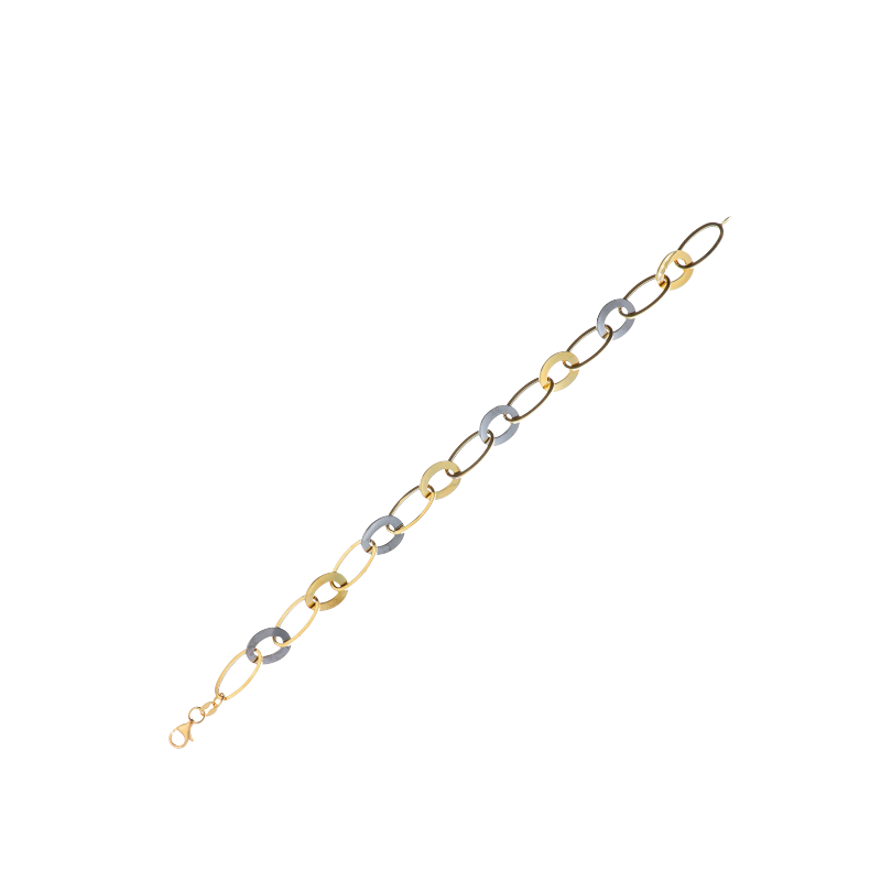 Bracciale a catena donna Damiata Gioielli in oro bianco e giallo 549/102/1