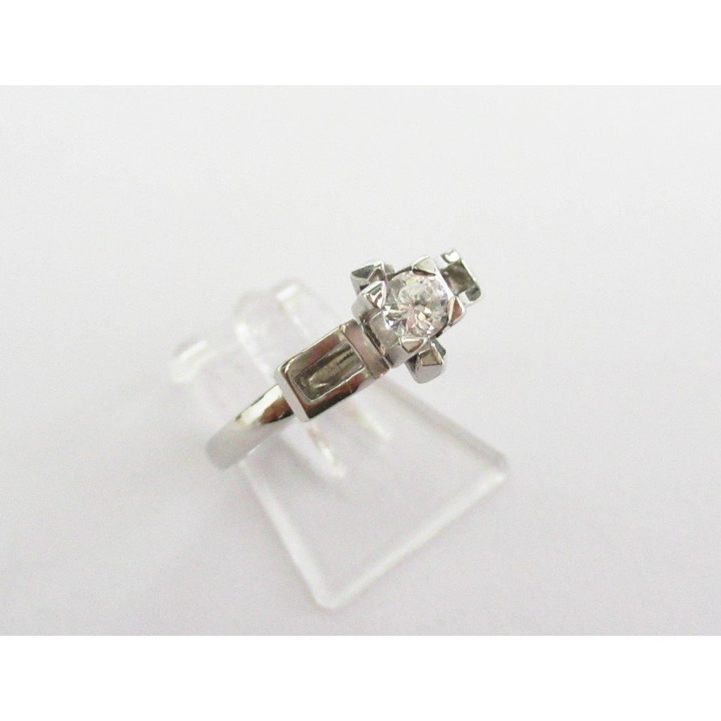Anello solitario donna Damiata Gioielli in oro bianco e zircone 554/102