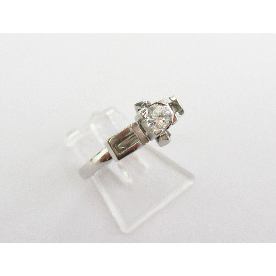 Anello solitario donna Damiata Gioielli in oro bianco e zircone 554/102