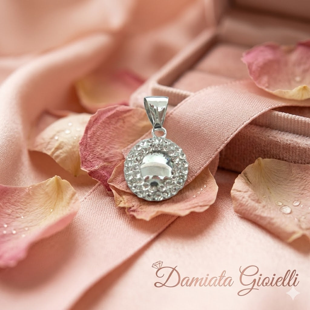 Ciondolo donna Damiata Gioielli in oro bianco e zirconi 56/5/102/2