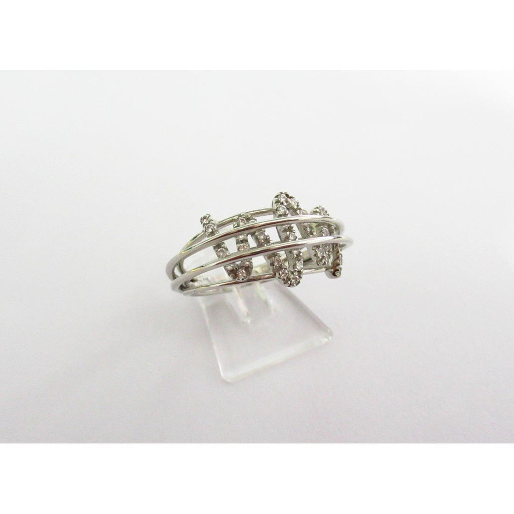Anello fantasia donna Damiata Gioielli in oro bianco e zirconi 582/102