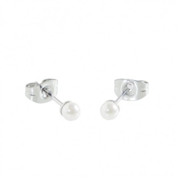 Orecchini lobo donna Marlù Riflessi in acciaio e perle 5OR0040W-4