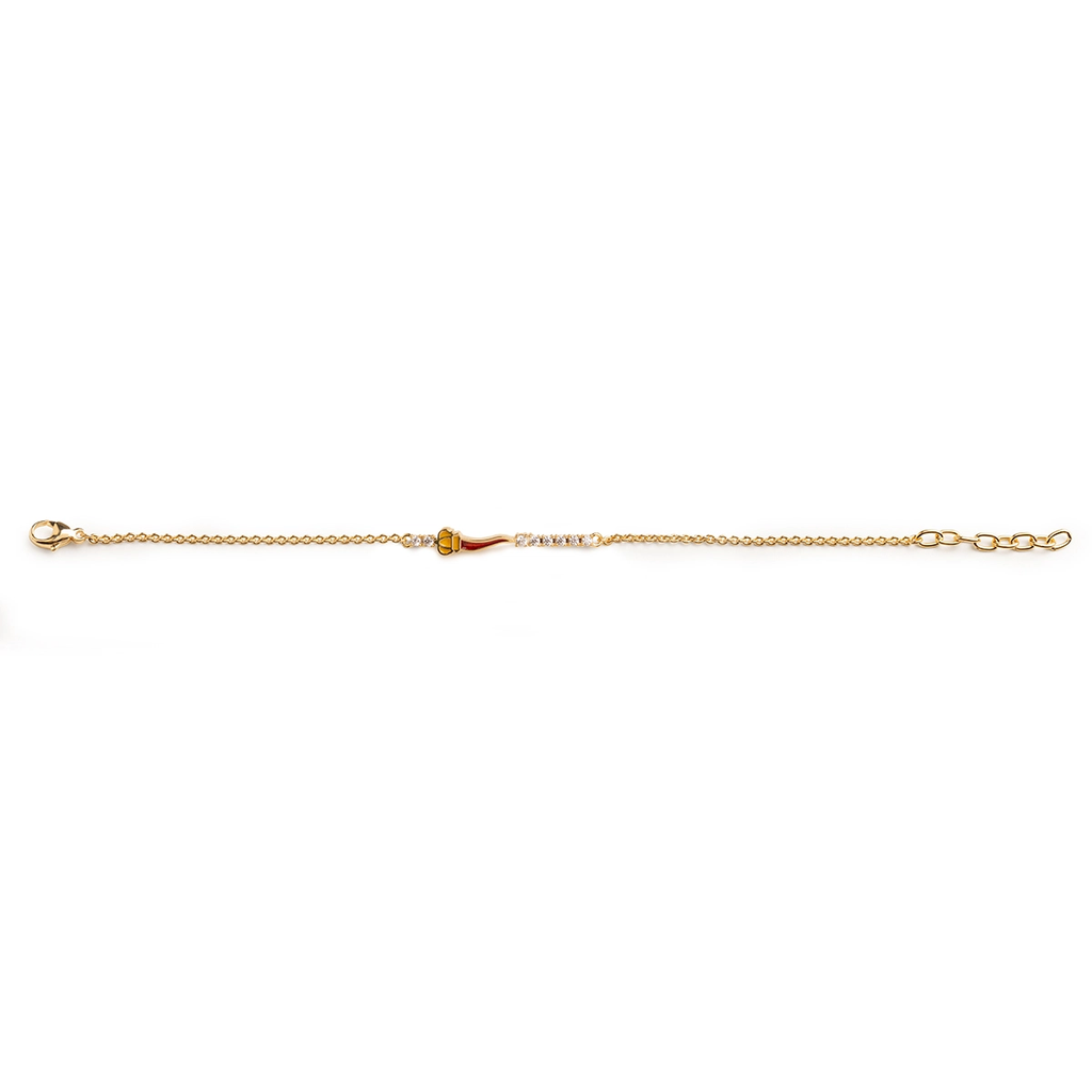 Bracciale donna Isola Bella Corno Portafortuna in bronzo e zirconi 60000001