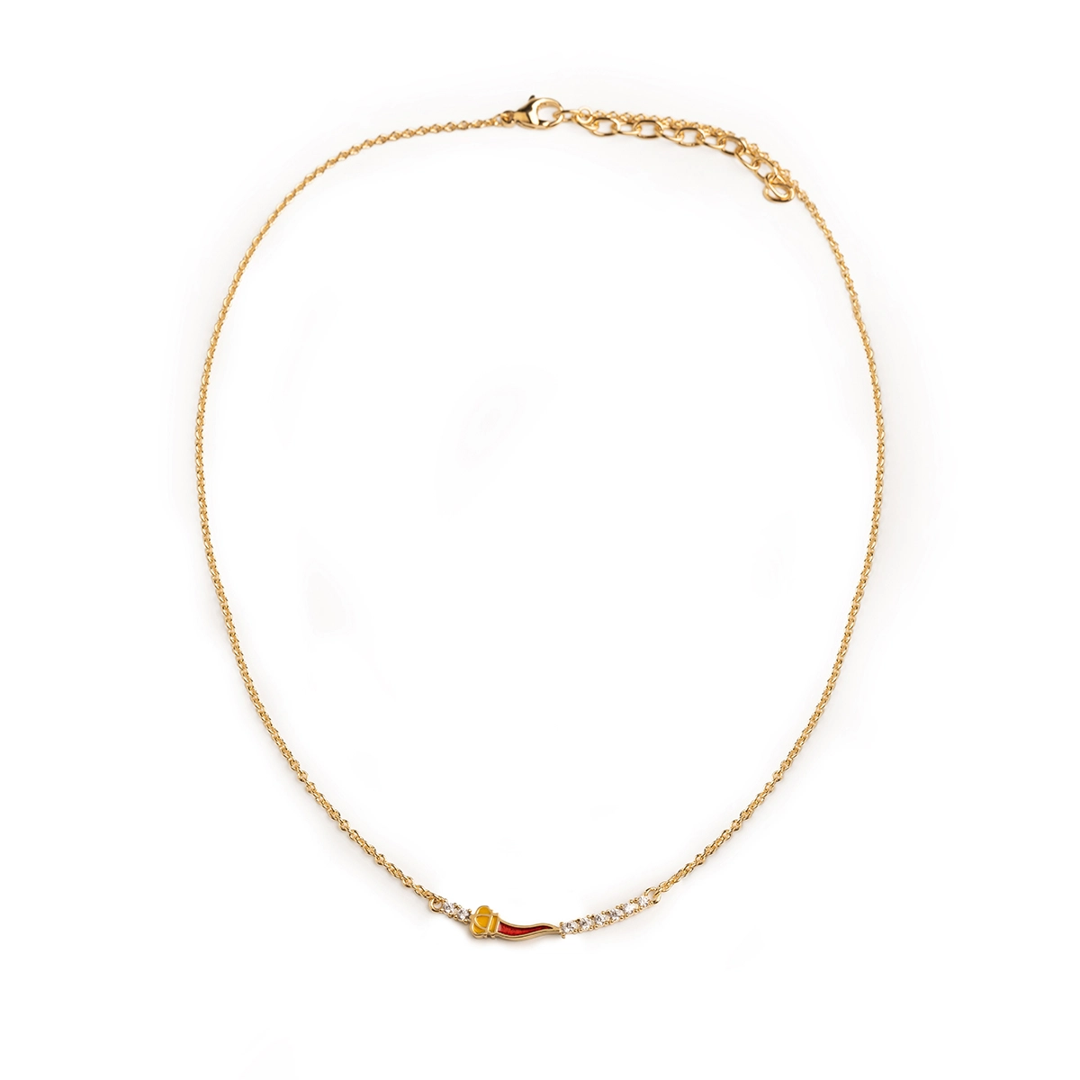 Collana donna Isola Bella Corno Portafortuna in bronzo e zirconi 60000002