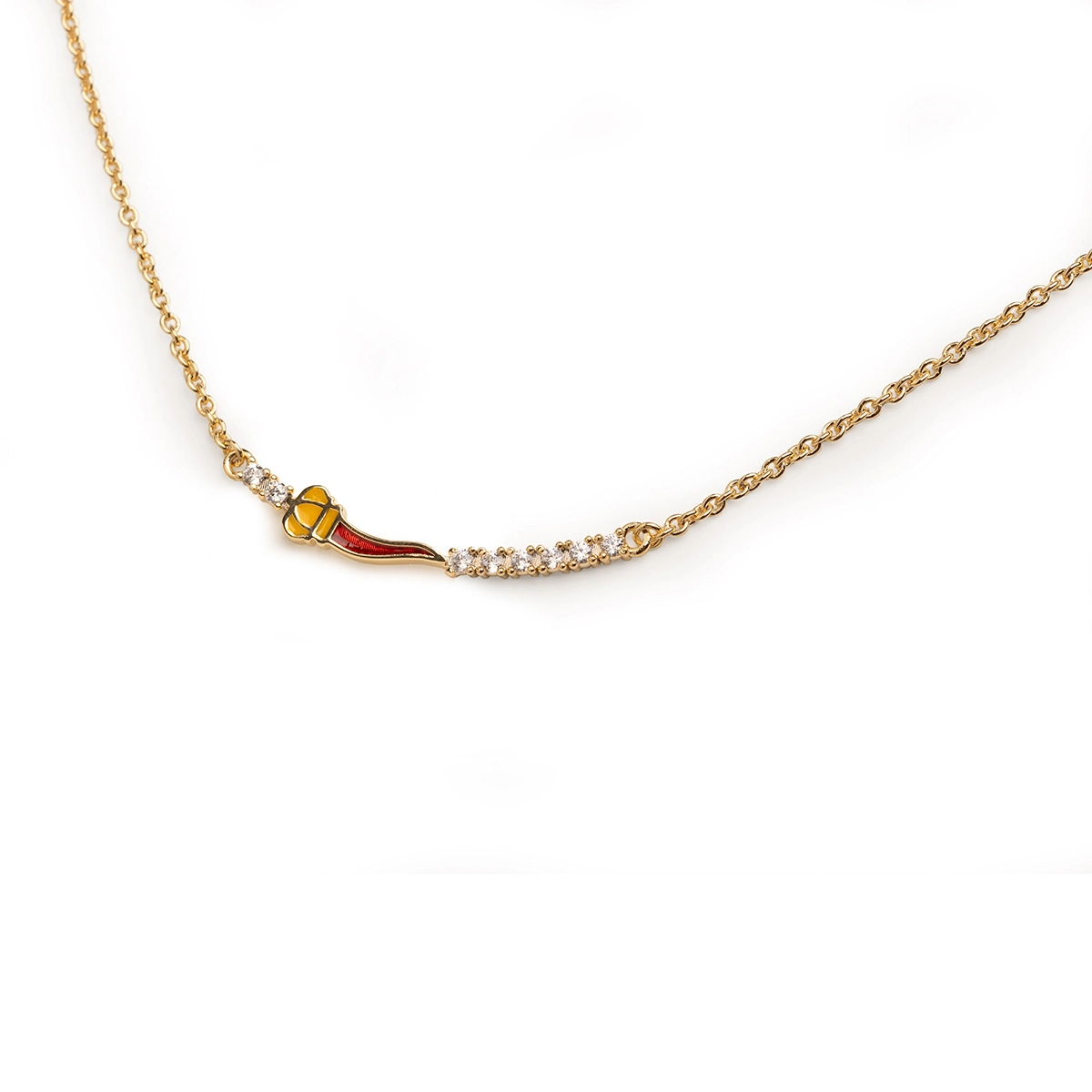 Collana donna Isola Bella Corno Portafortuna in bronzo e zirconi 60000002