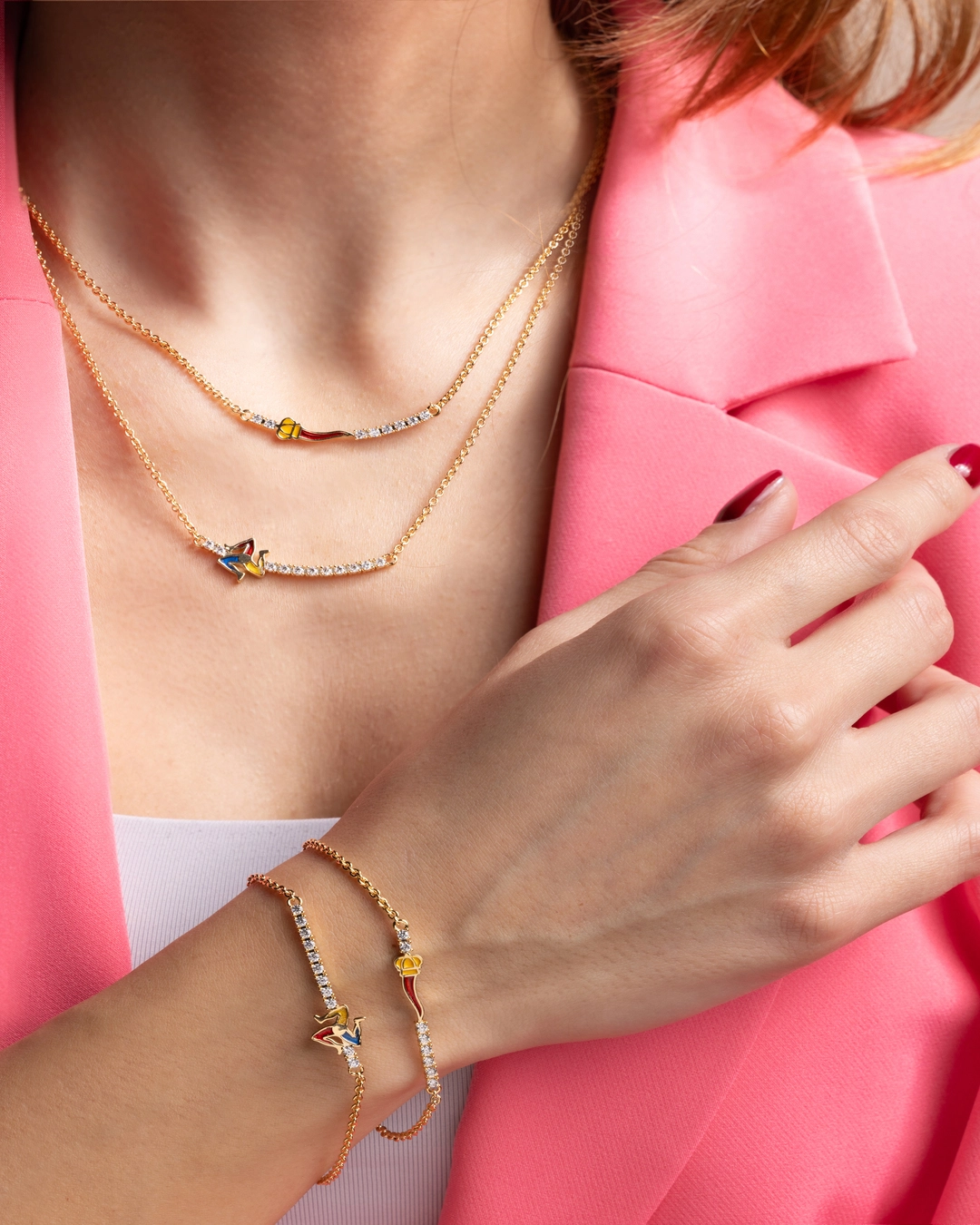 Collana donna Isola Bella Trinacria in bronzo e zirconi 60000005