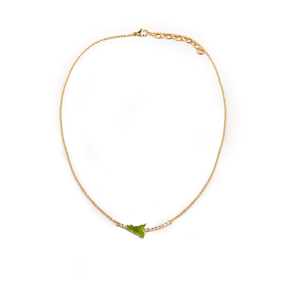 Collana donna Isola Bella Sicilia in bronzo e zirconi 60000008